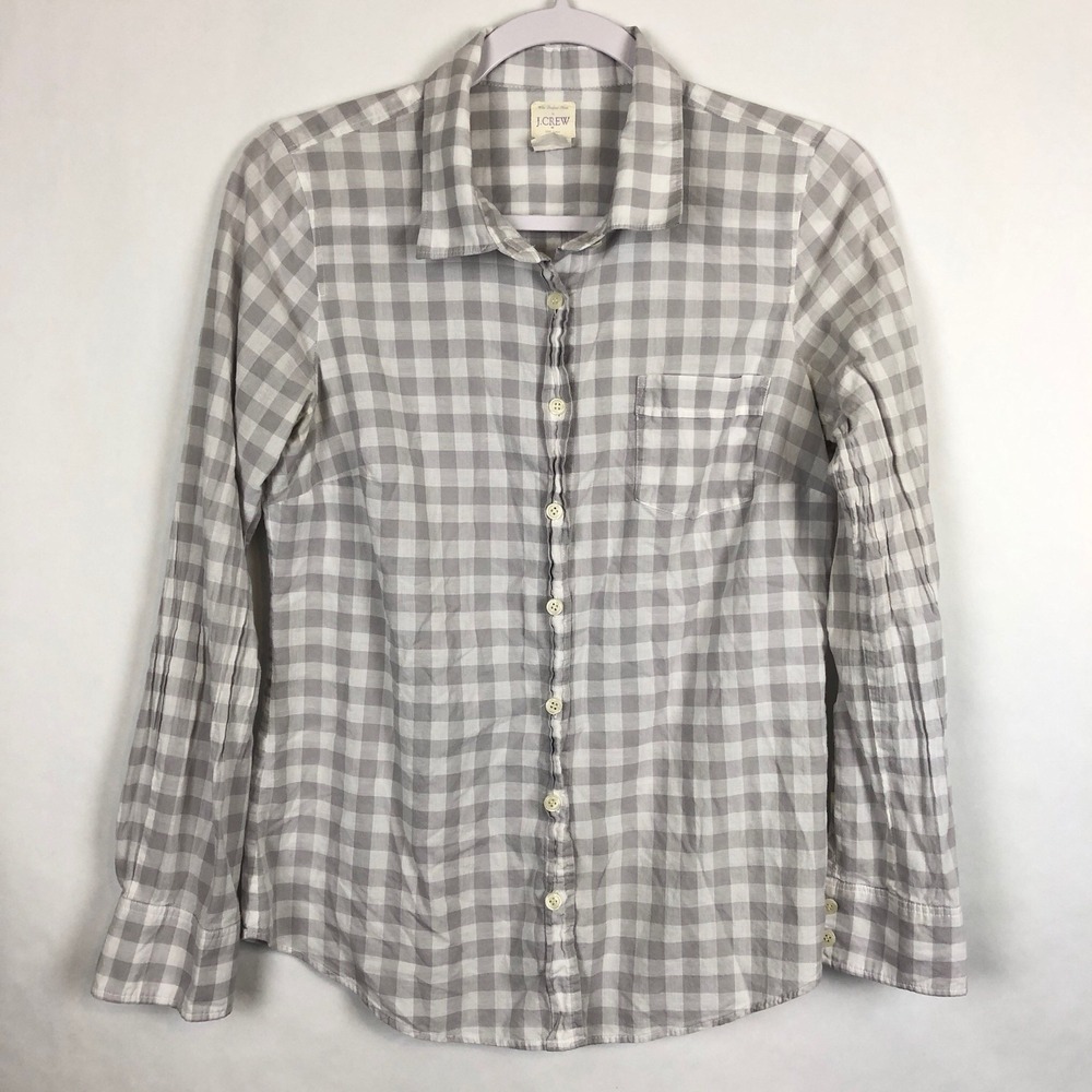 J Crew Womens Shirt Size S Button Front Checks Cotton (BG-12)